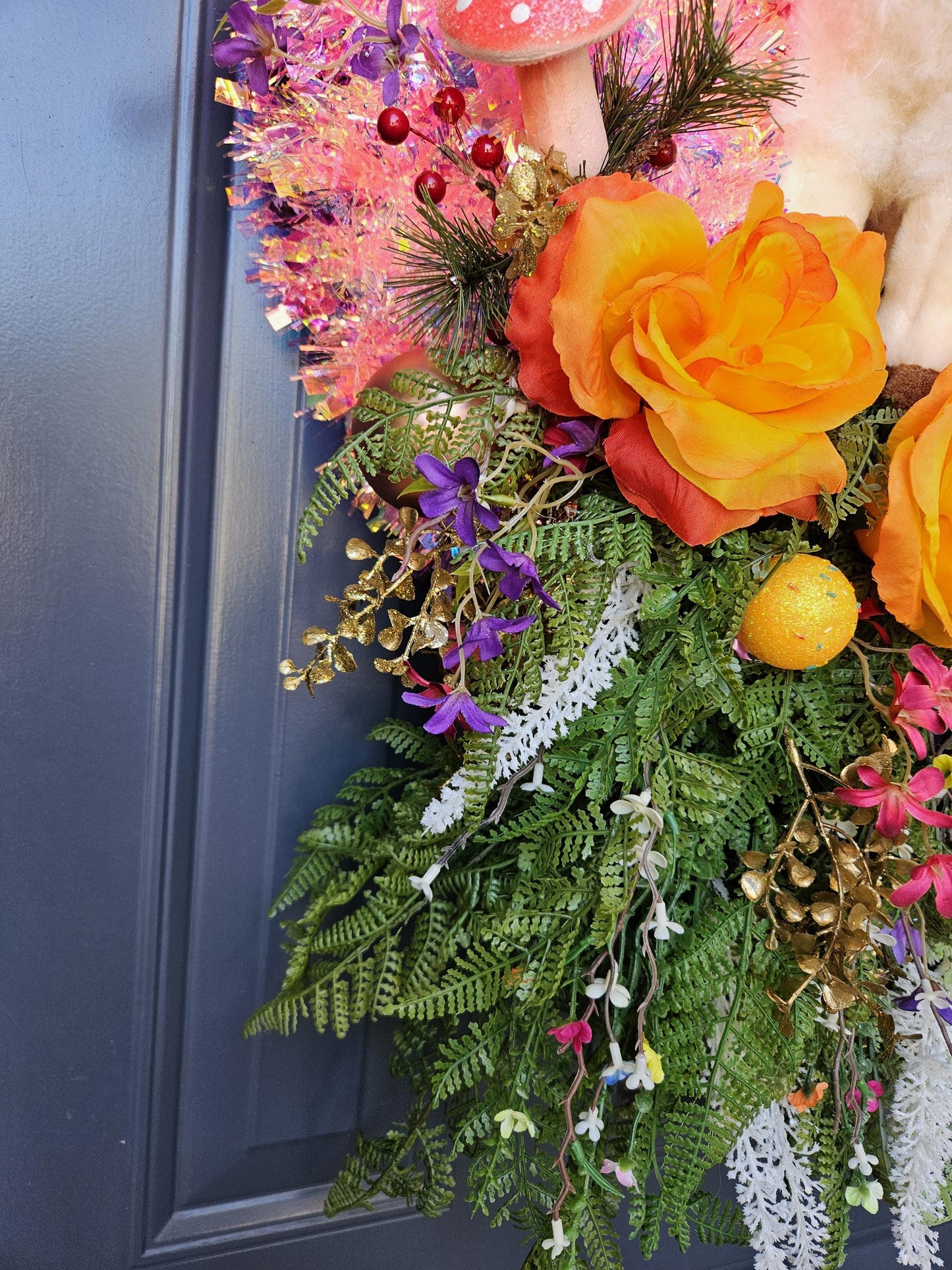 Fuzzy Easter Lamb wreath