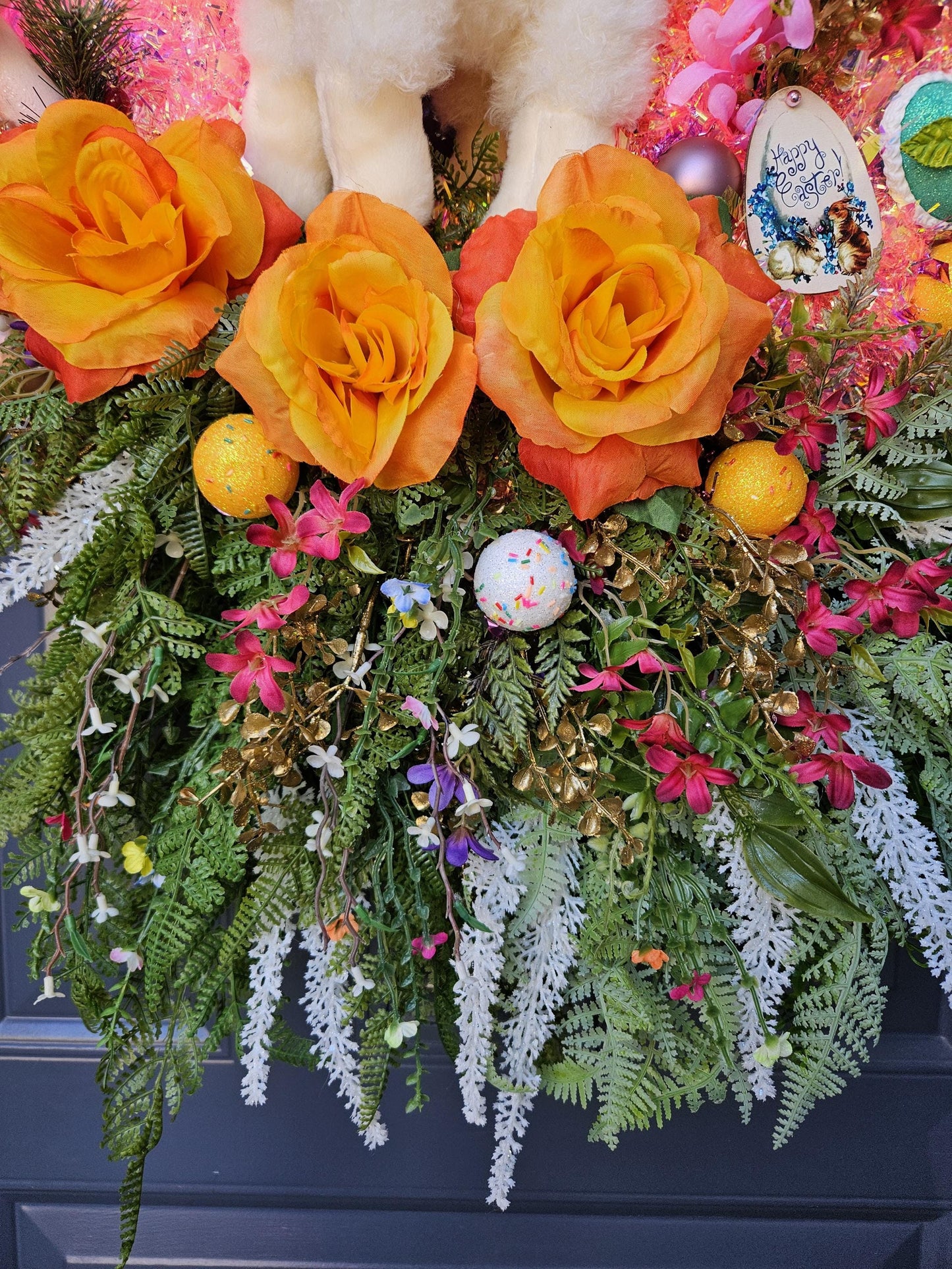 Fuzzy Easter Lamb wreath