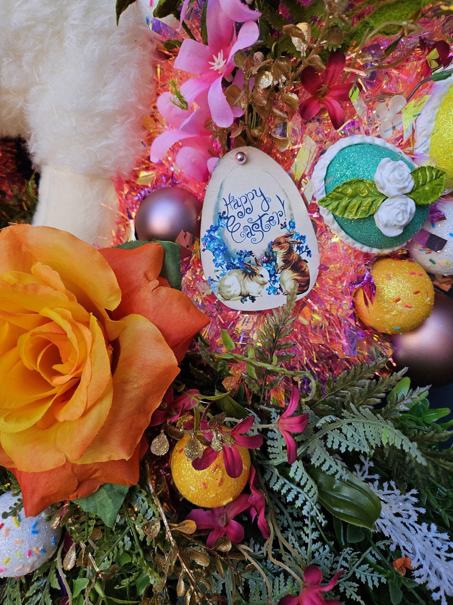 Fuzzy Easter Lamb wreath