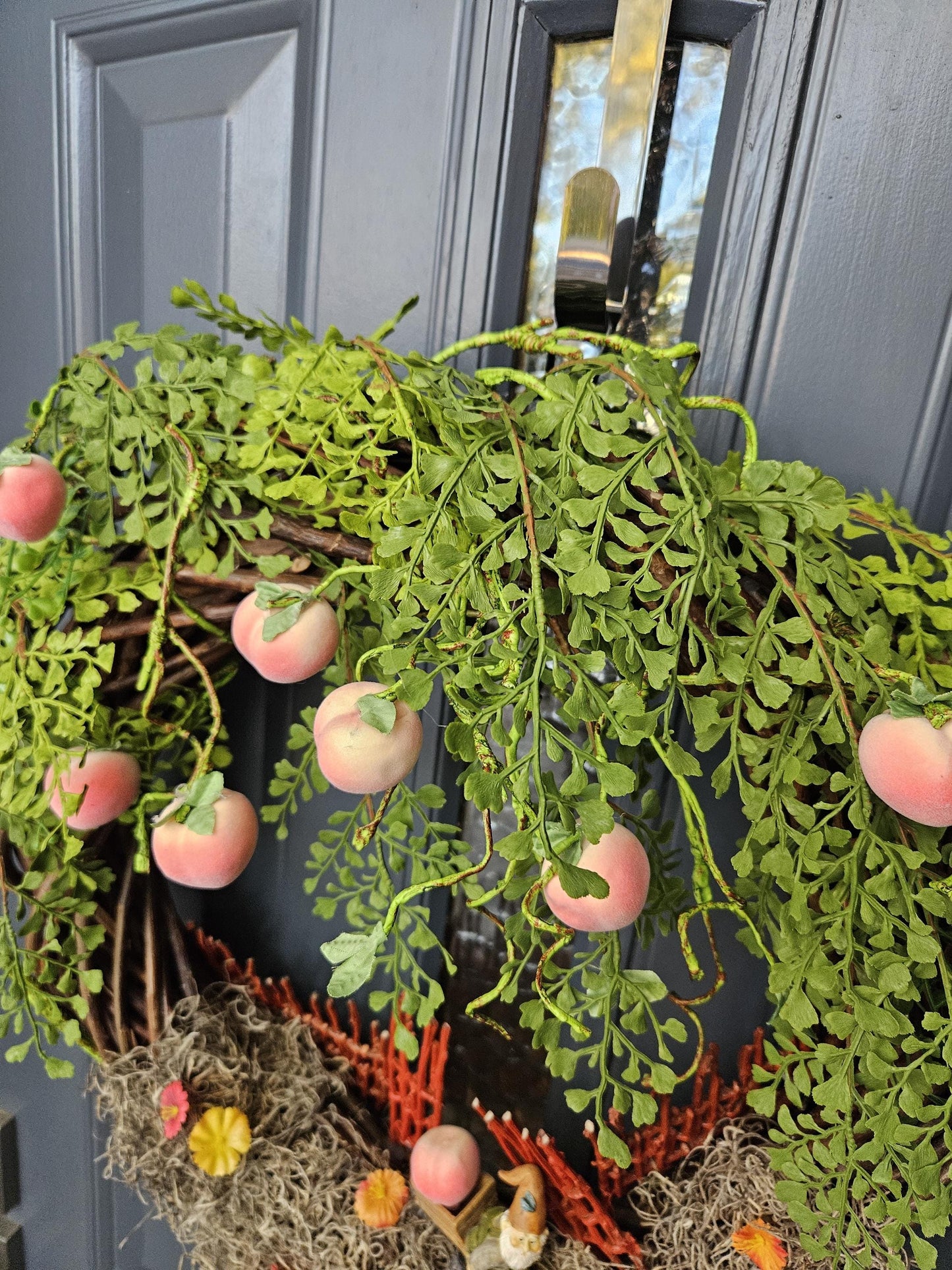 Gnome Peach Farmer wreath