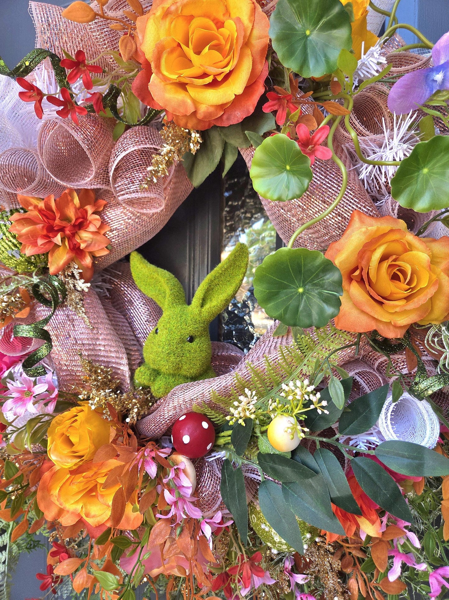 Summer Bunny at Play wreath