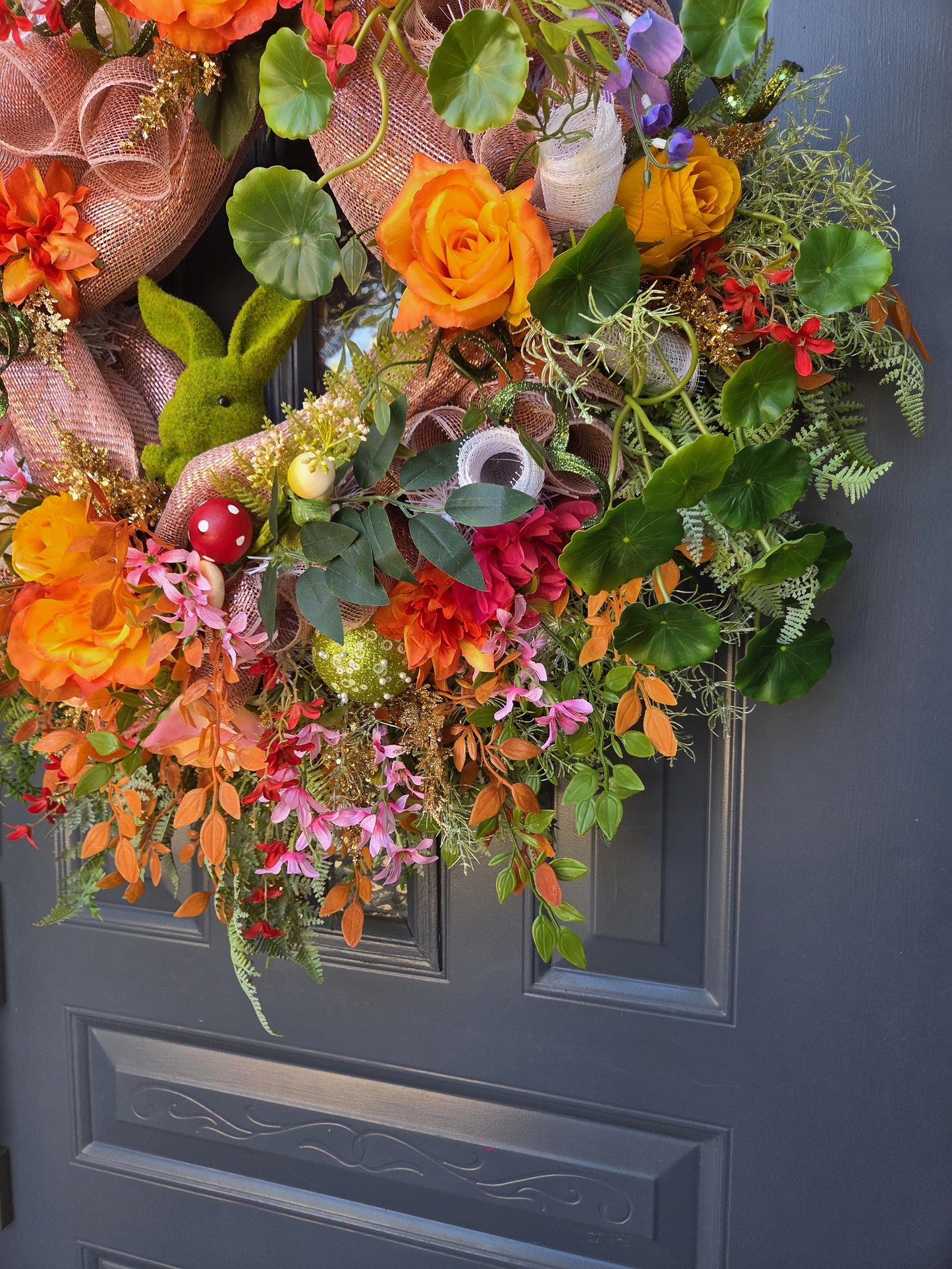 Summer Bunny at Play wreath