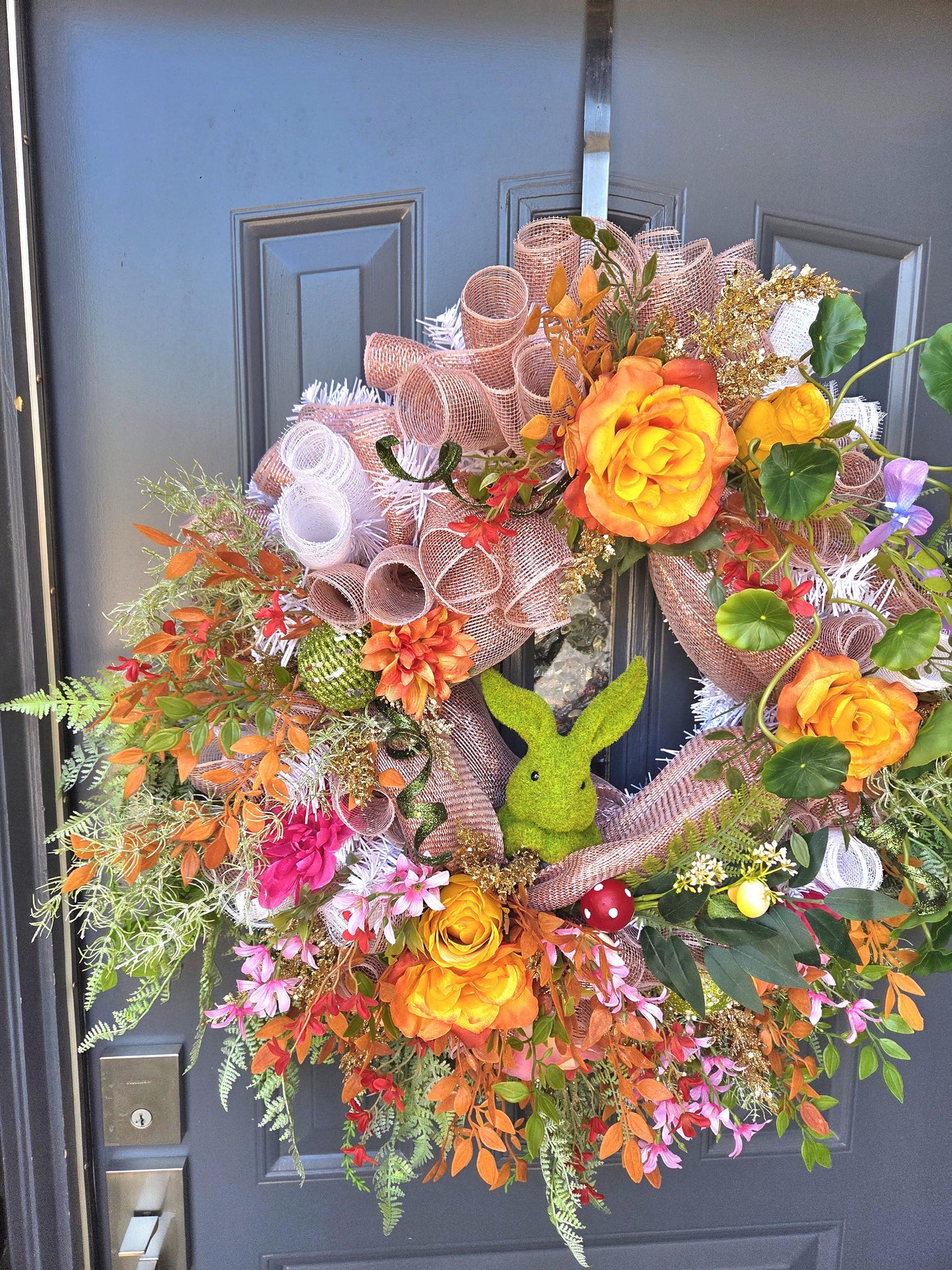 Summer Bunny at Play wreath