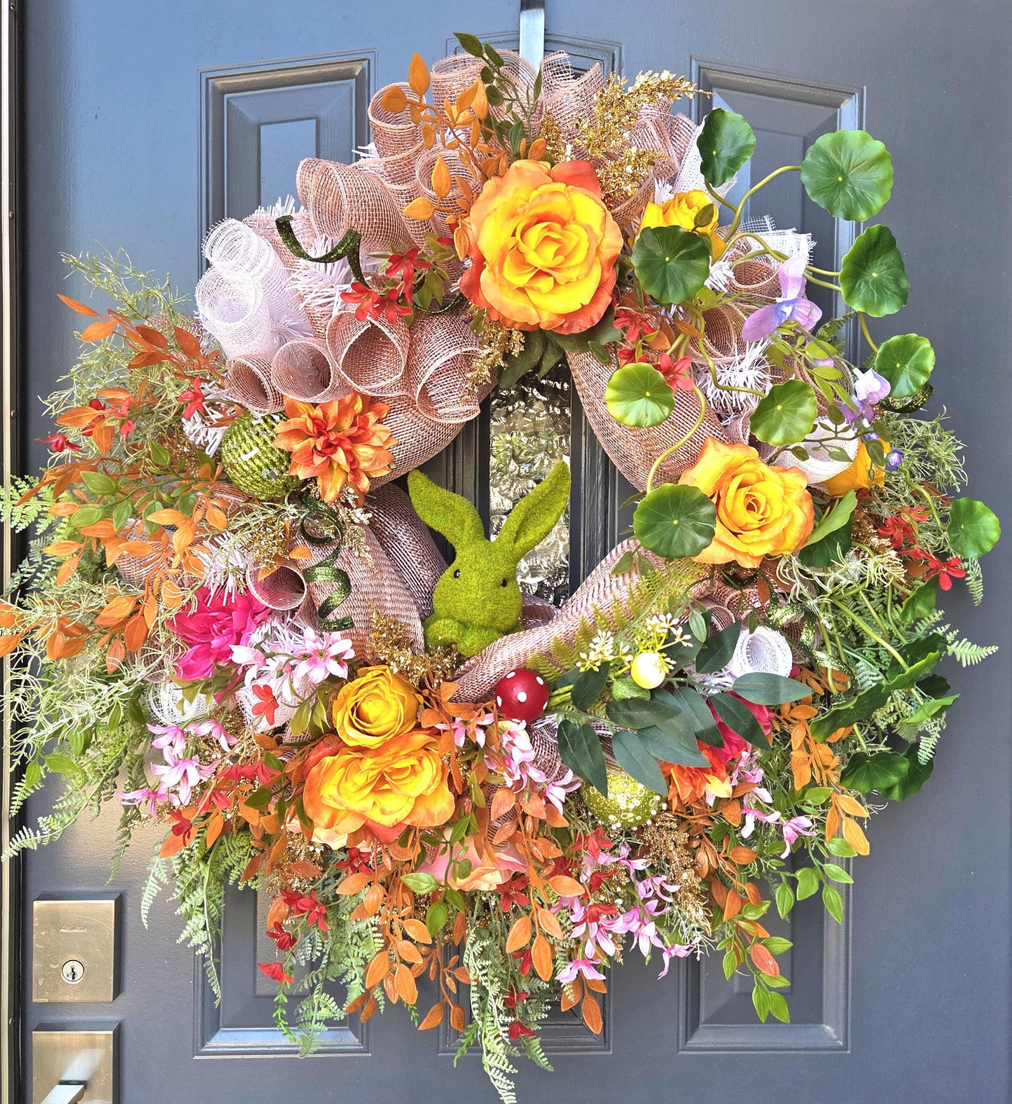 Summer Bunny at Play wreath